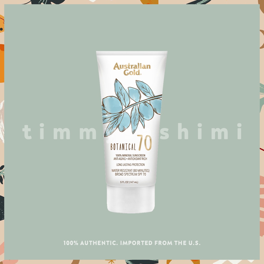 AUSTRALIAN GOLD Botanical Sunscreen Mineral Lotion SPF70 5oz / 147ml *Exp 3/31/23* Shopee