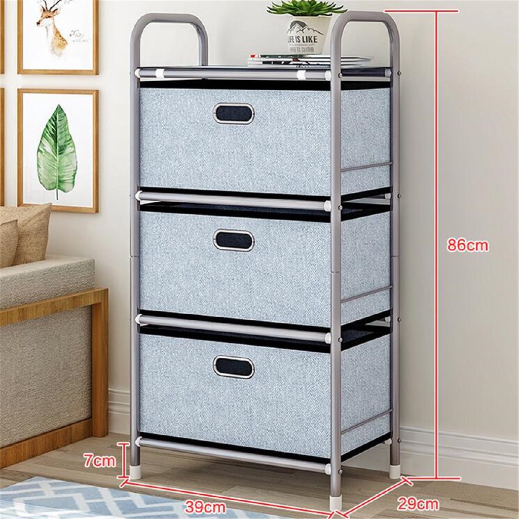 Dono 4 Layer 3 Drawer Non Woven Fabric Multi Function Storage