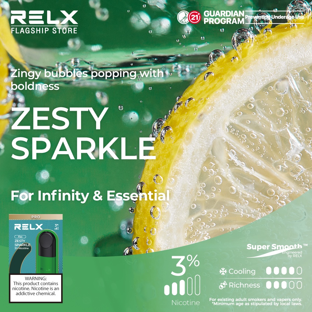 RELX Pod Pro-1 Pod Pack-Zesty Sparkle-30mg/g-STD RELX Pod Pro presyo ₱825