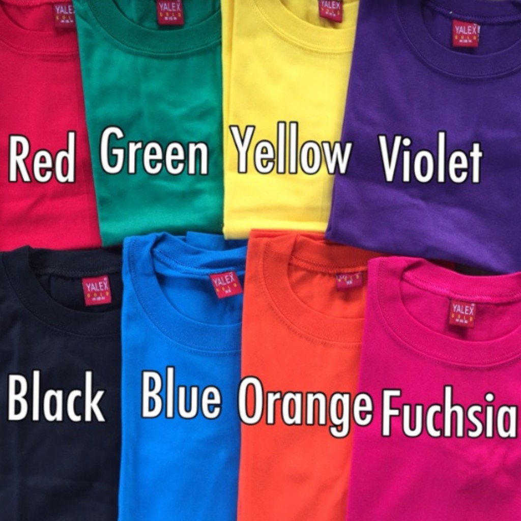 Yalex Polo Shirt Color Chart