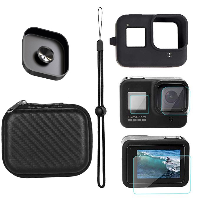 Taoric Mini Protective Case Silicone Protective Case and Lens Film for GoPro Hero 8 Black 