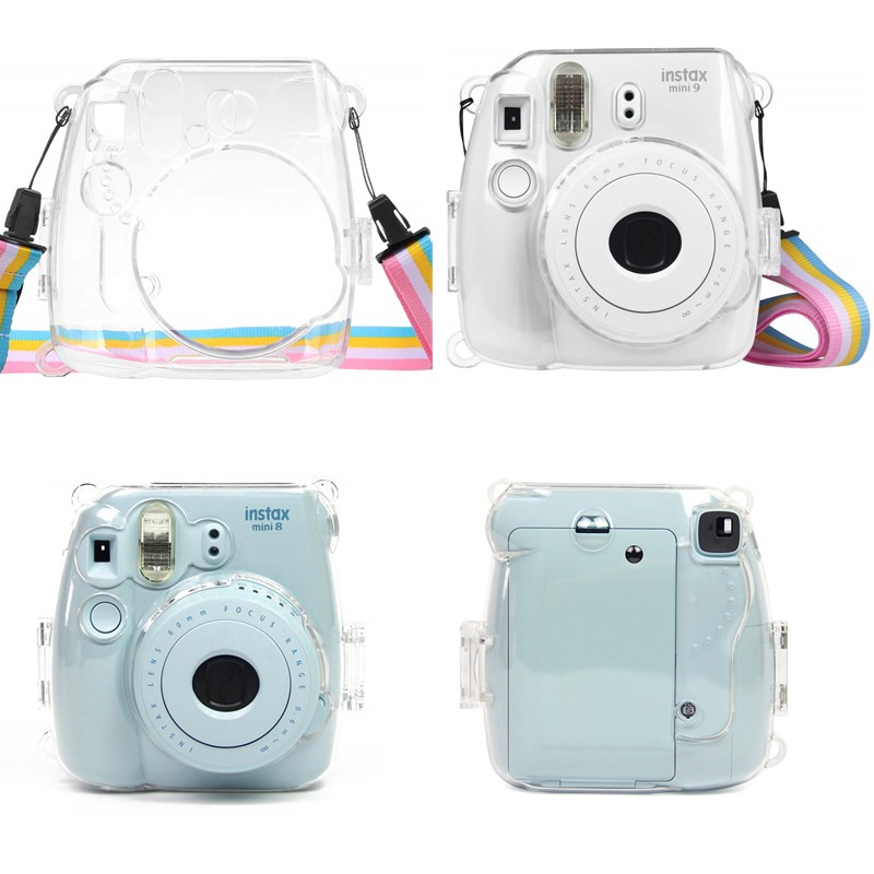 Crystal Hard PVC Cover with Removable Shoulder Strap Clear Fintie Protective Clear Case for Fujifilm Instax Mini EVO Camera 