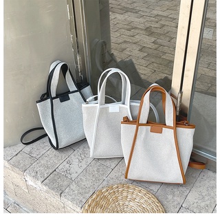 Korean Style Twill Cotton Canvas Handbags Women 2022 New Simple Messenger Bag Tote Women's Bucket Bag