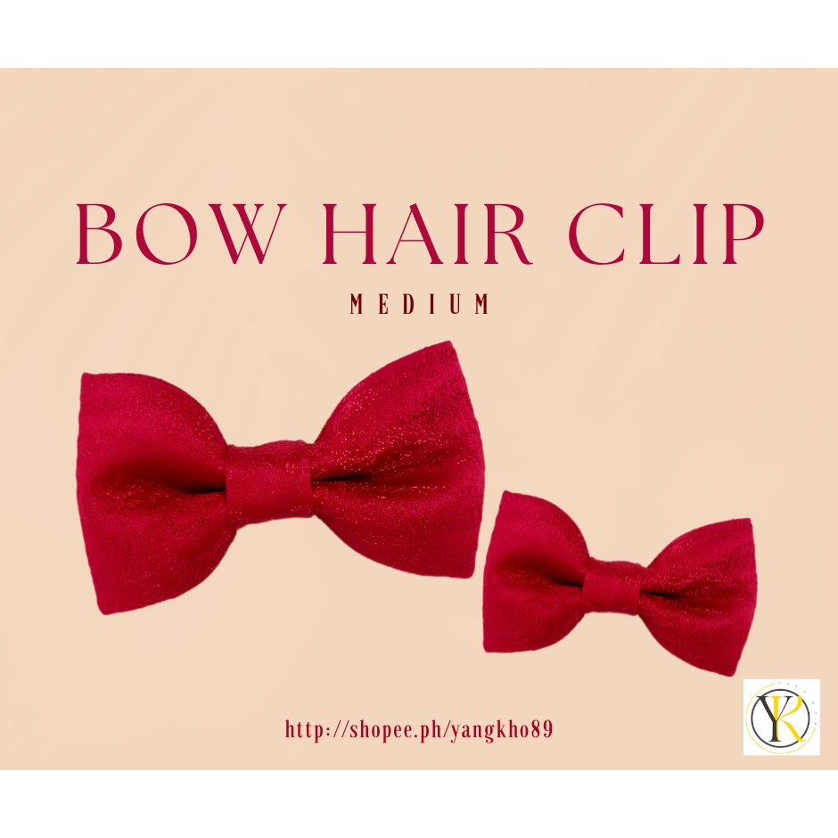Ribbon Bow Hair Clip (Red ) Shopee Philippines