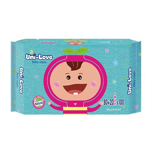 UniLove Unscented Baby Wipes 100's Pack 
