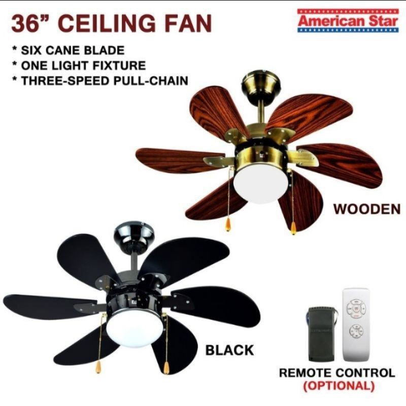 American Star Ceiling Fan 36 With, 30 Inch Ceiling Fan With Remote Control