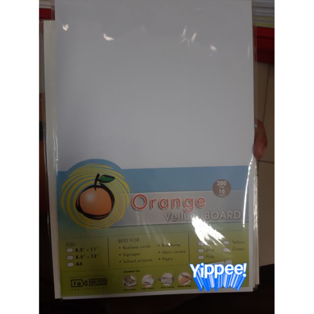 Orange Vellum Board 10sheets Shopee Philippines
