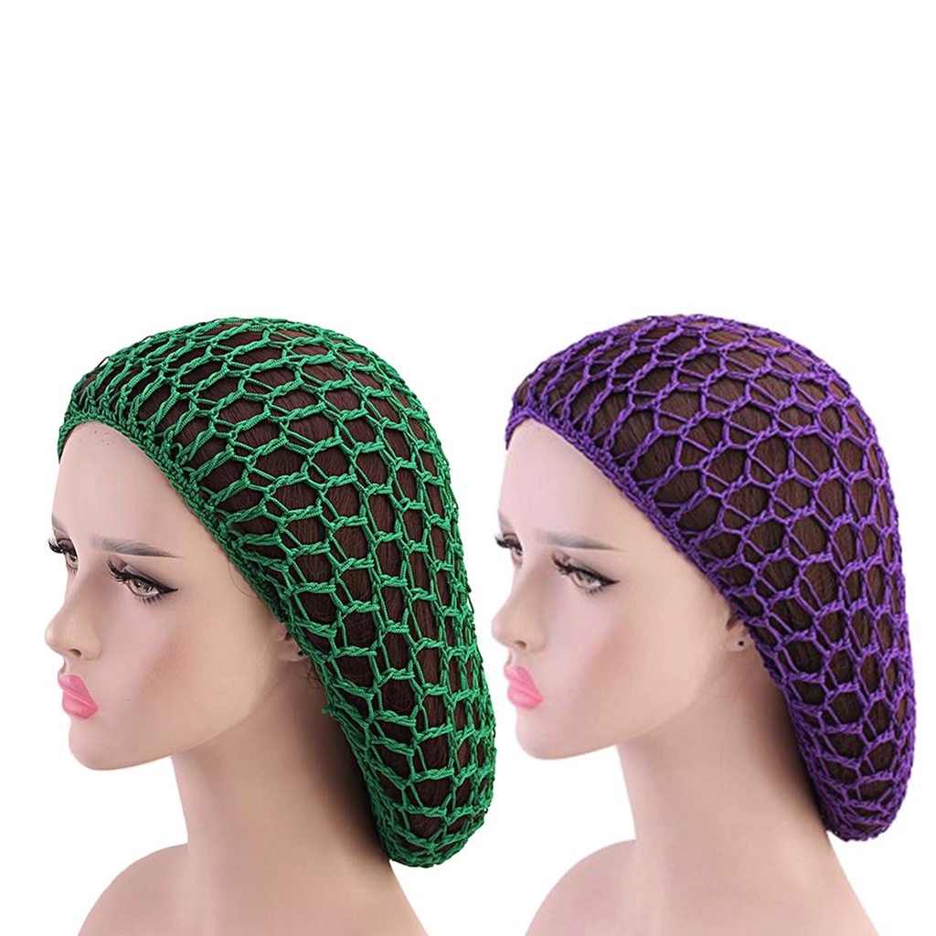 Goobeauty 2PC Mesh Hair Net Soft Rayon Knit Hat Sleeping Crochet Hairnet  Long Hair Net | Shopee Philippines