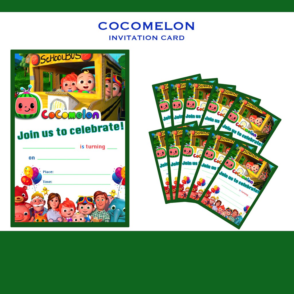 COCOMELON BIRTHDAY/CHRISTENING INVITATION CARD | Shopee Philippines