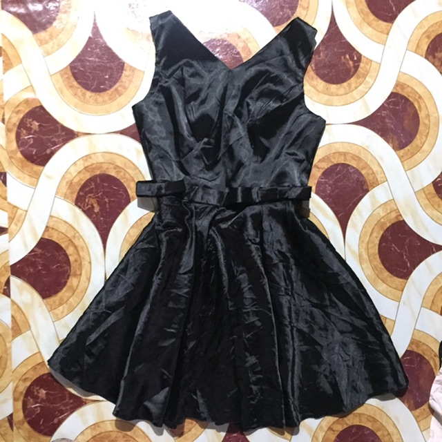 womens black satin dress