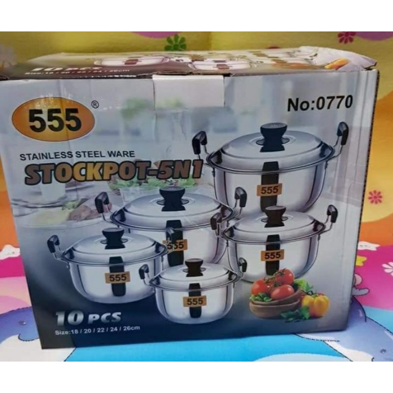 555 STAINLESS COOKWARE SET (10 PCS) Shopee Philippines