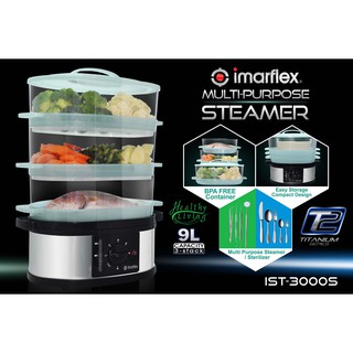 Imarflex Multi Purpose Steamer IST3000S 9 Liter Shopee Philippines