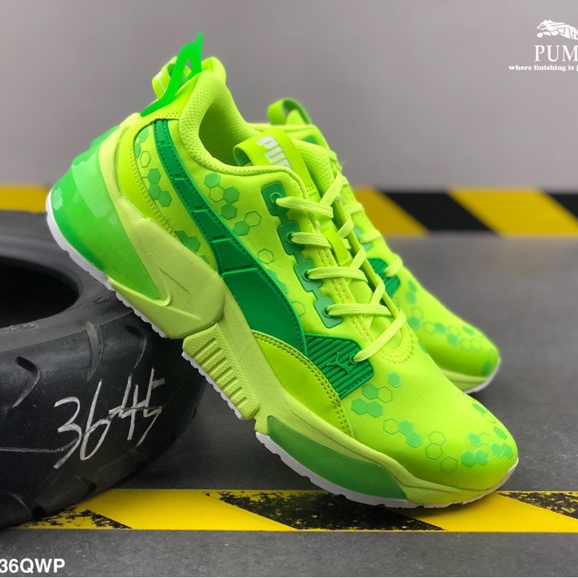 puma suede neon green