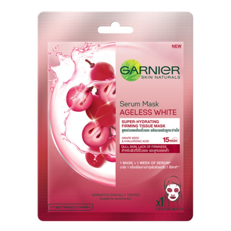Garnier Serum Face Mask Grape Seed (AntiAging + Whitening) Shopee Philippines