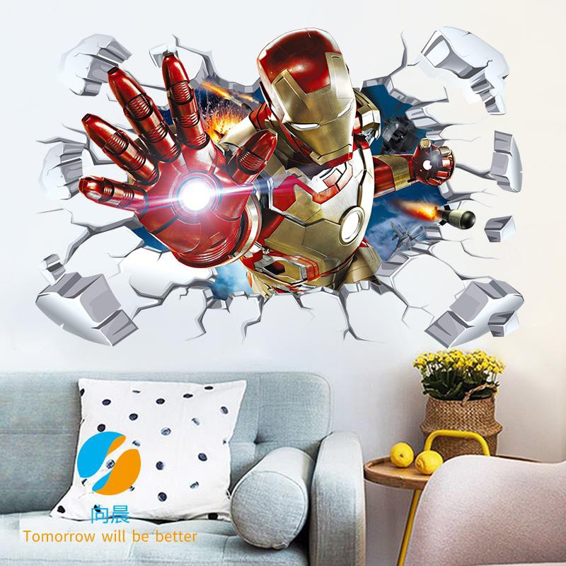 Marvel Avengers 4 Movie Poster 3d Iron Man Spider Man Wallpaper Wall Sticker Dormitory Bedroom