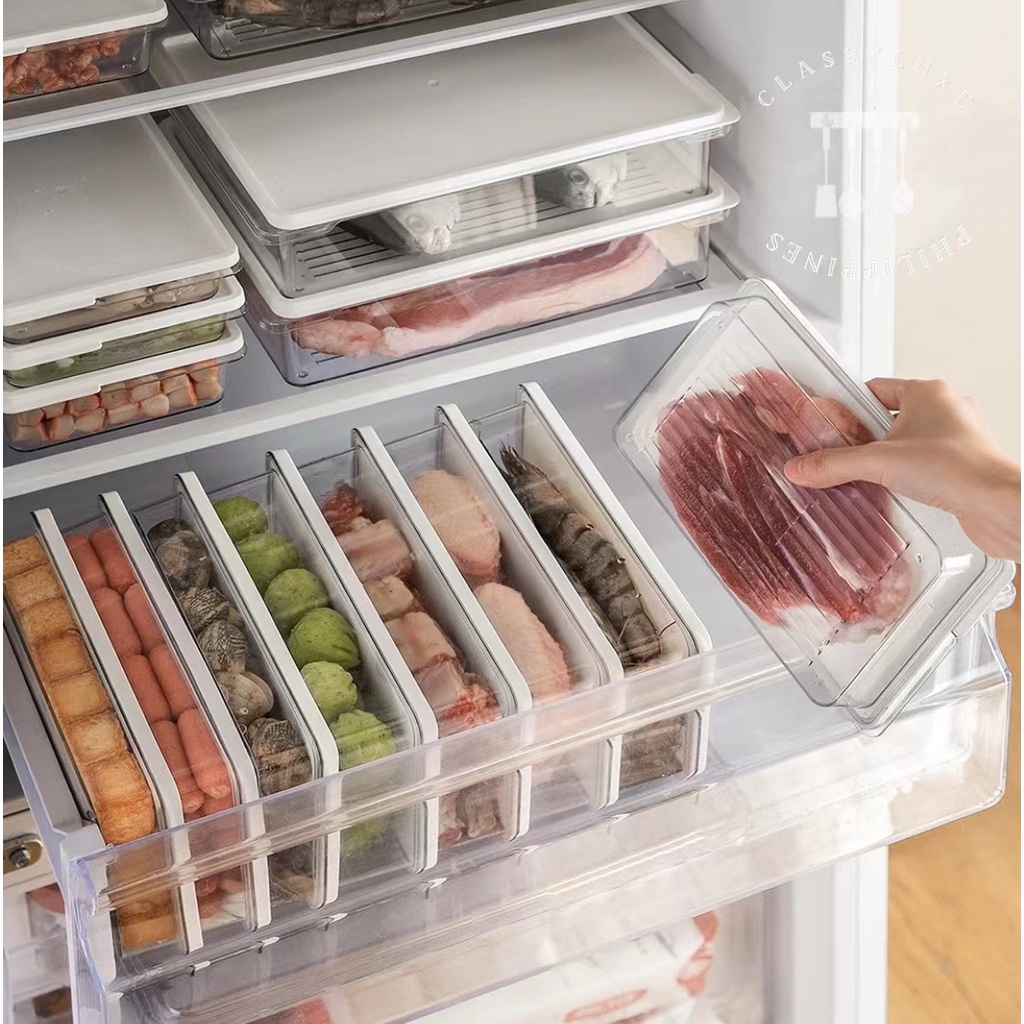 Kitkitchen Refrigerator Freezer Storage Box Home Kitchen Meat Seafood Fruit Food Grade Sealed 