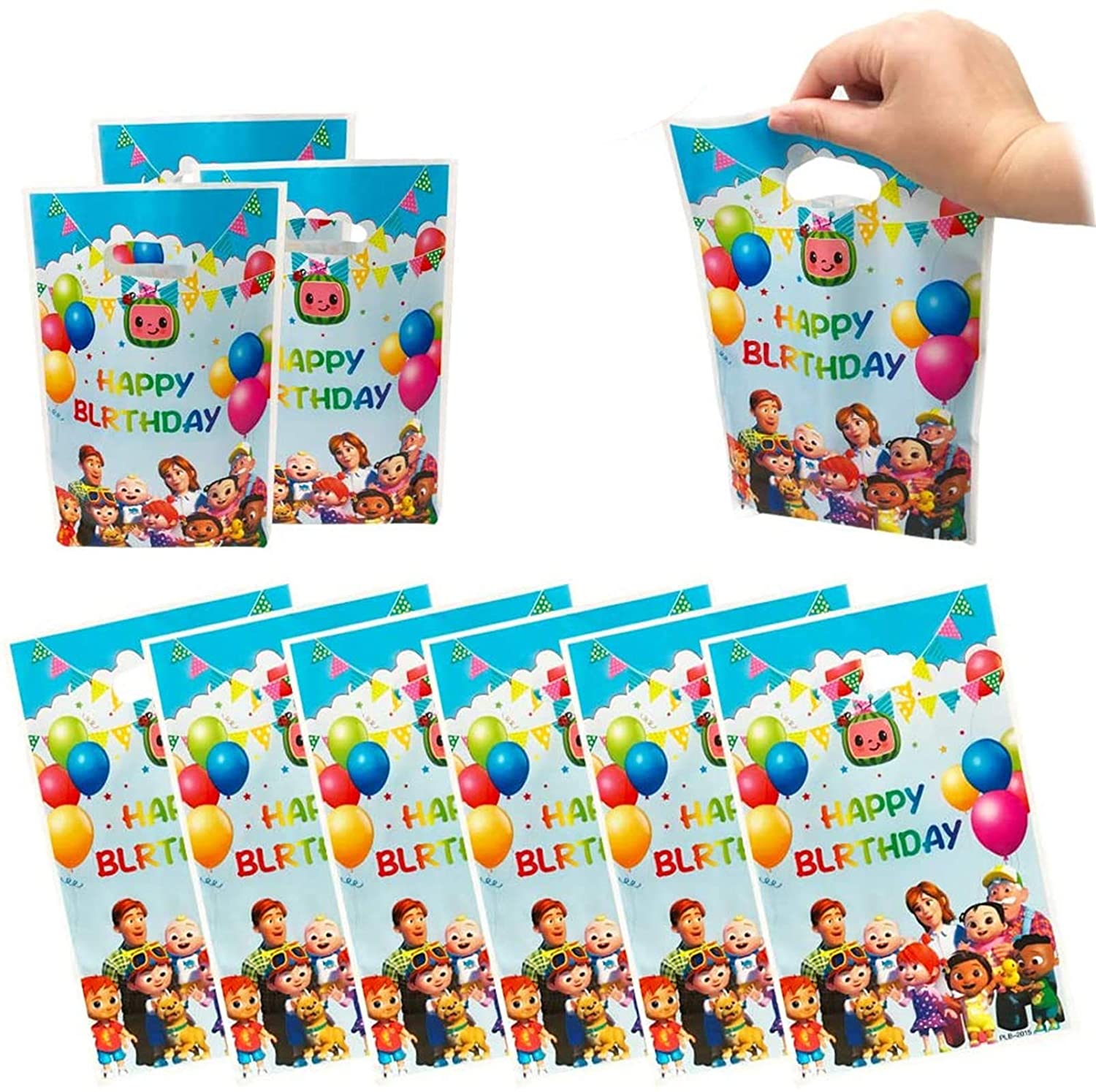 10 Packs Coco-melon Party Gift Bags Coco-melon Gift Bags Party Supplies ...