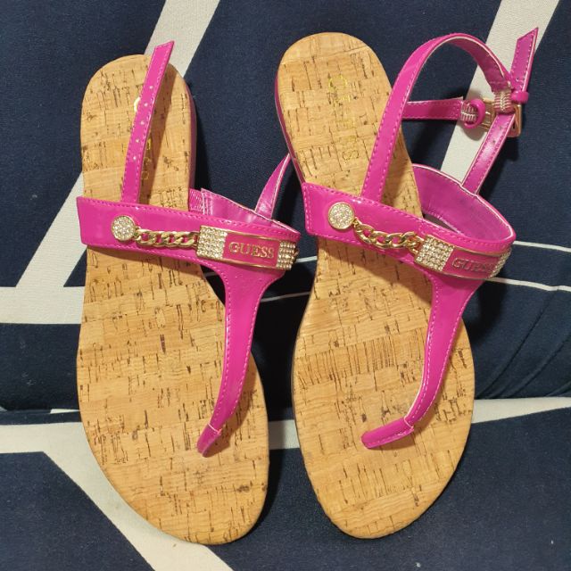 pink guess sandals