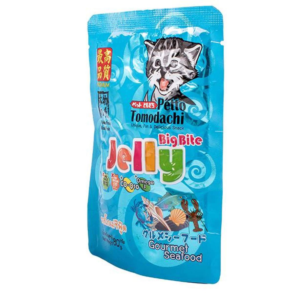 Petto Tomodachi Jelly Big Bite Gourmet Seafood 80g Wet Cat Food in Pouch Wet Food #6