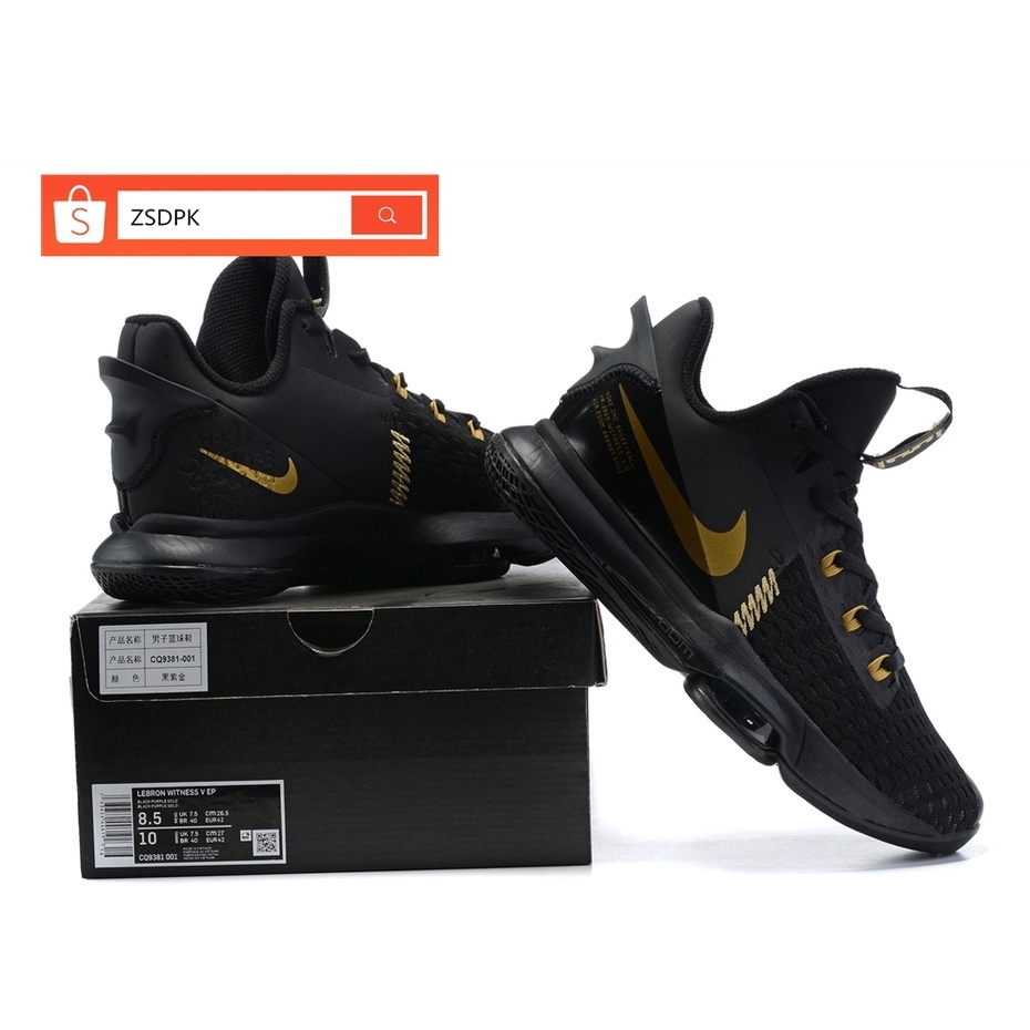 100% Original Nike Lebron James Witness 5 Black Sports Basketball Shoes for  Men | Shopee Philippines