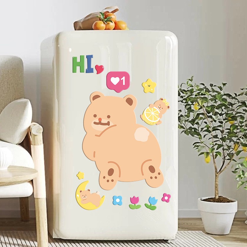 Cute Bear Magnetic Whiteboard for Fridge, Kawaii Fridge Notepad ...