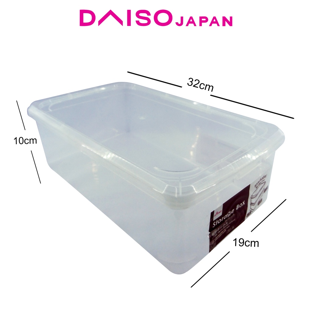 Daiso Large Clear Storage Box Organizer with Lid Shopee Philippines