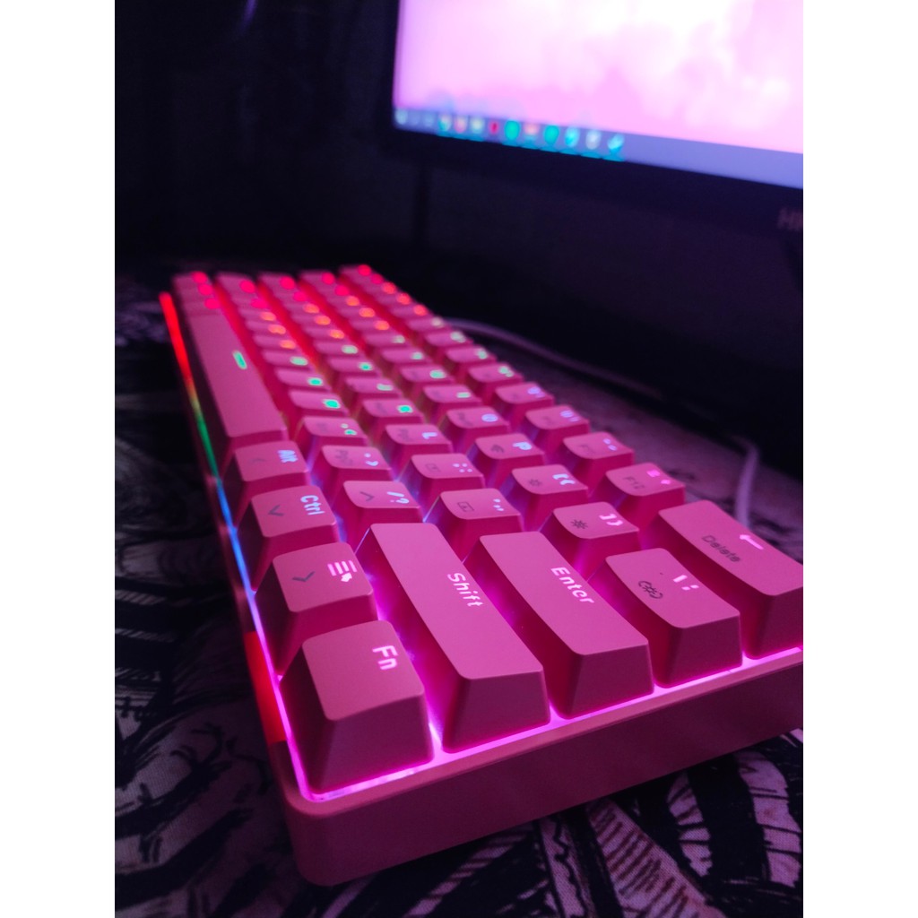 Ajazz STK61 Pink Mechanical Keyboard Shopee Philippines