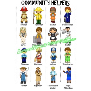 Community Workers / Community Helpers chart, A4 Size Laminated | Shopee ...