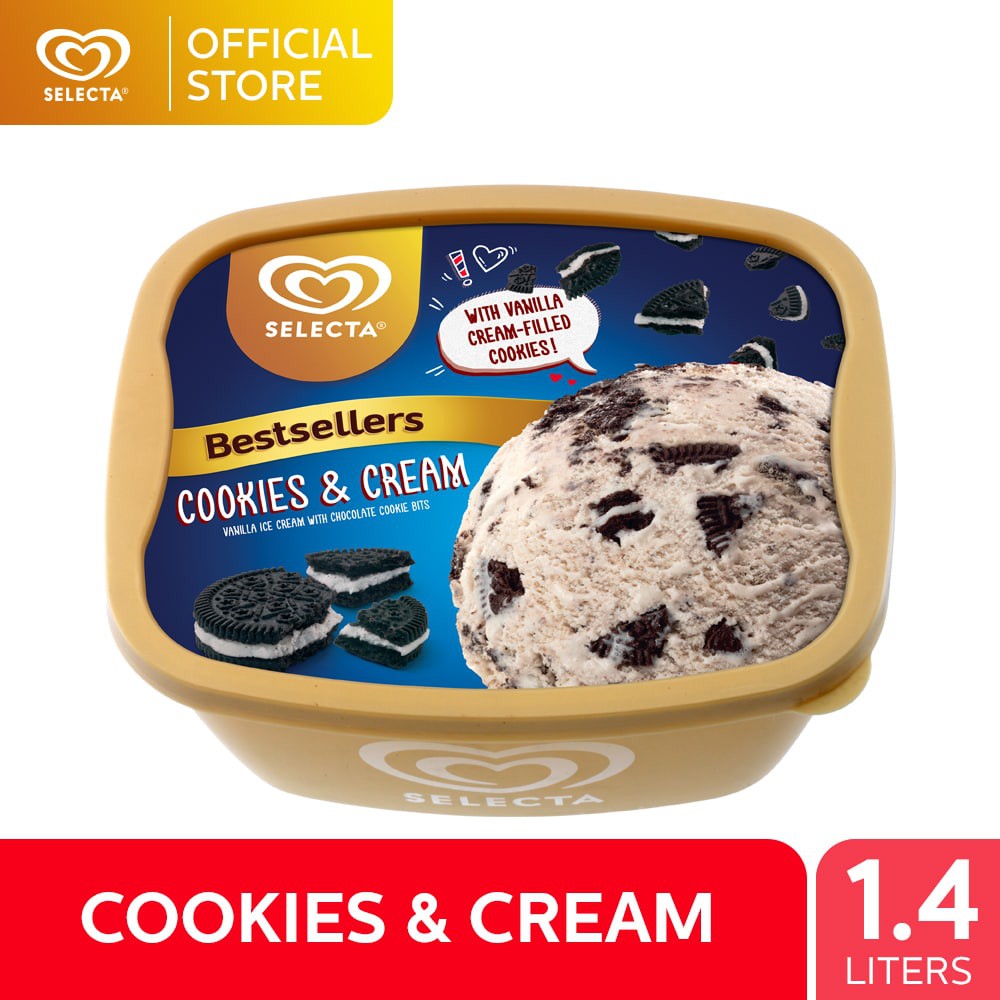 Selecta Cookies And Cream Ice Cream 1 4l Shopee Philippines