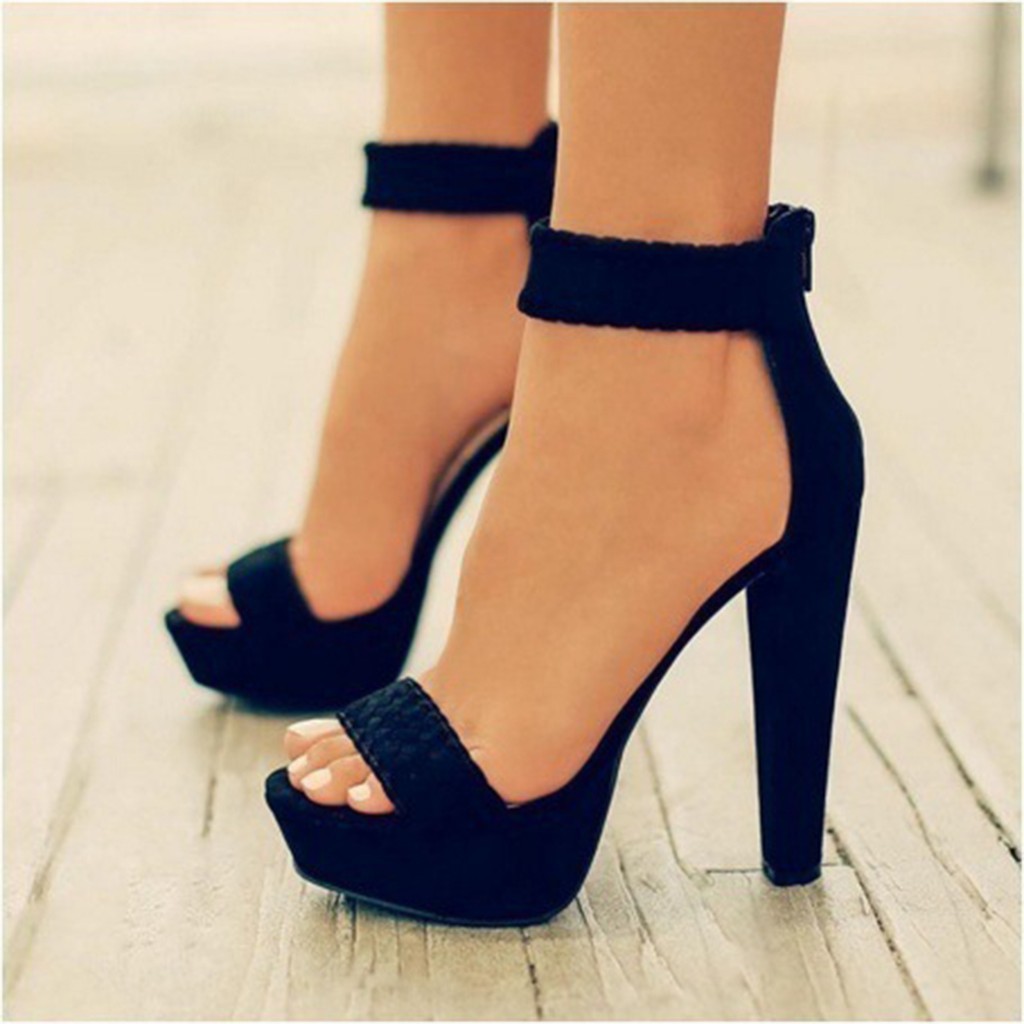 black sock heels open toe