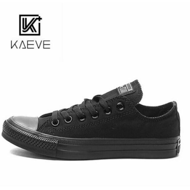 CONVERSE unisex all black canvas shoes 