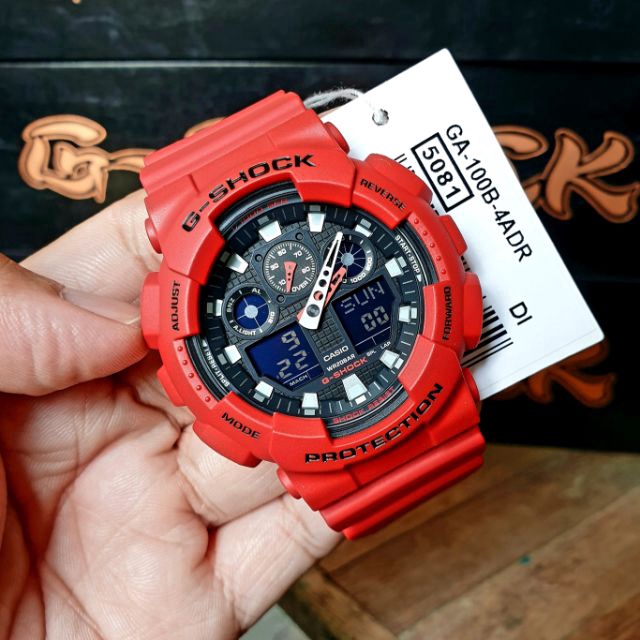 Casio GShock 5081 Red GA100B Digital and Analog Watch