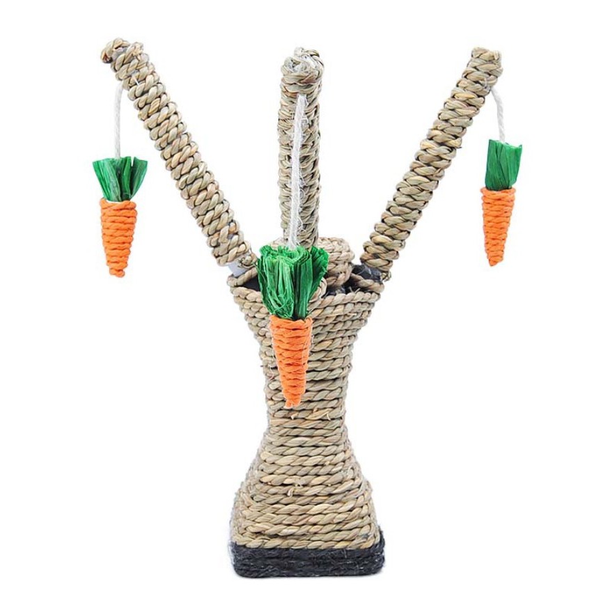 Carrot Chew Toy for Prevent Cats from Scratching Furniture and Hamster Rabbit Teeth Cleaning Pet Climbing Tree Cat Scratcher Bunny Chew Toys,Small Animal Climbing Frame Activity Center with Carrot 