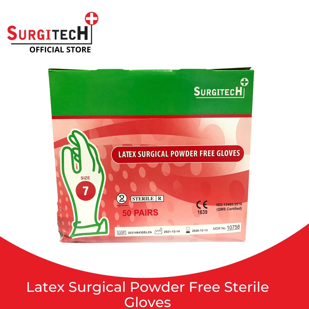 Surgitech Latex Surgical Powder Free Gloves Shopee Philippines