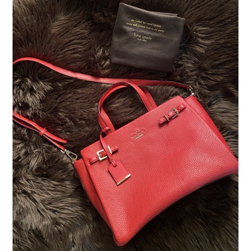 Authentic Kate Spade Holden Street Lanie 2 Way crossbody Large Satchel  womens bag Red Cherry | Shopee Philippines