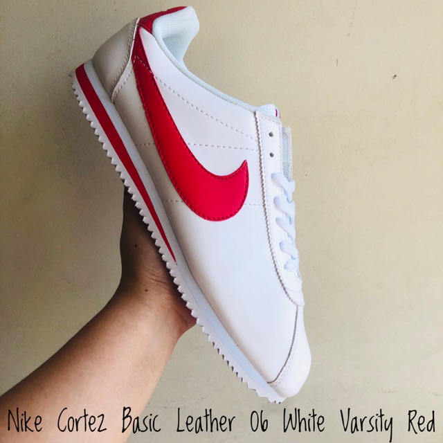 nike cortez white varsity red