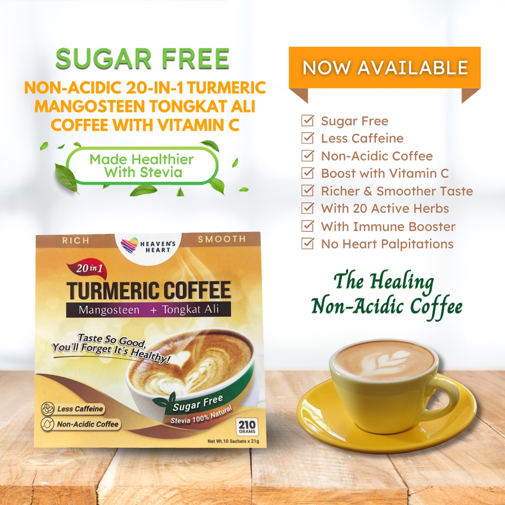 Sugar Free NonAcidic 20in1 Turmeric Mangosteen Coffee [FDA APPROVED