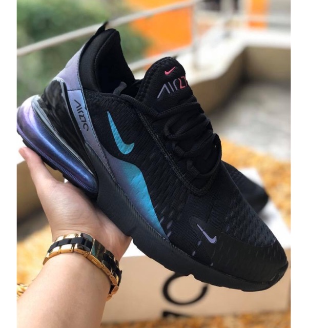 nike air max 270 black and purple and blue