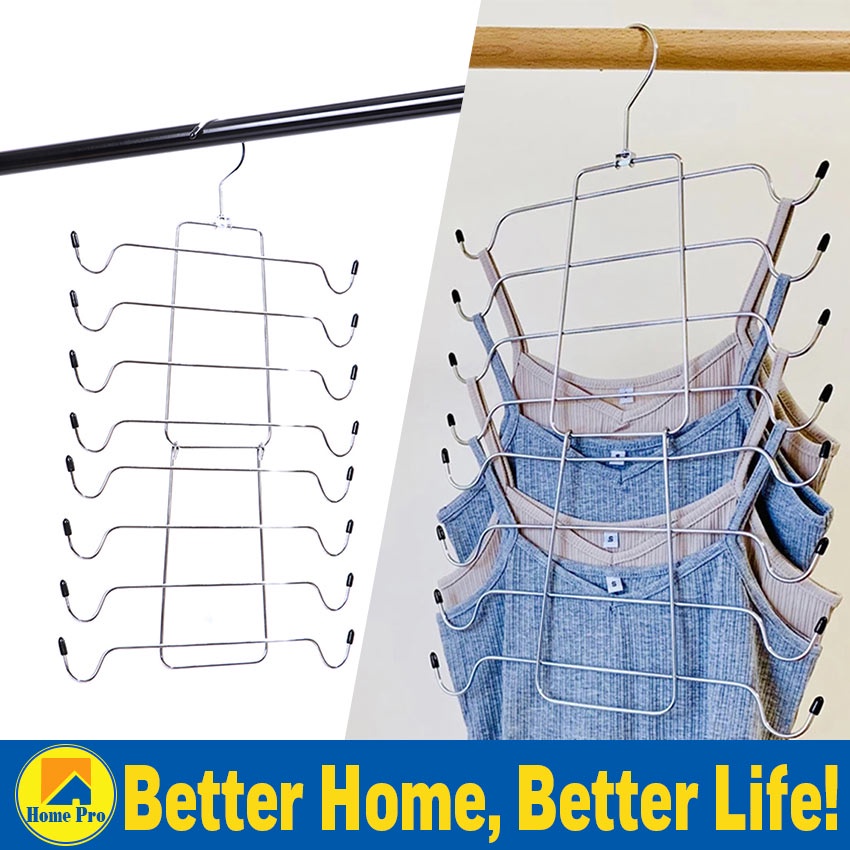 8 In 1 Metal Bra Hanger Underwear Hanger for Clothes Stainless Steel