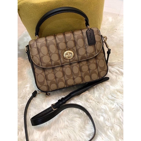 Coach Marlie Top Handle Satchel In Signature Canvas With Quilting ORIGINAL Shopee Philippines