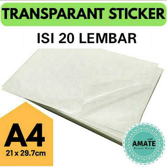 Ontbering Overeenkomstig Boom A4 Transparent Vinyl Sticker (Contents 20 Sheets) | Clear Laminated Stickers  Bottle Coating | Shopee Philippines