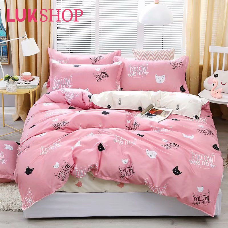 LUK 3in1 Queen Size Korean Cotton Bedsheet Garterized/Fitted Bedsheet ...