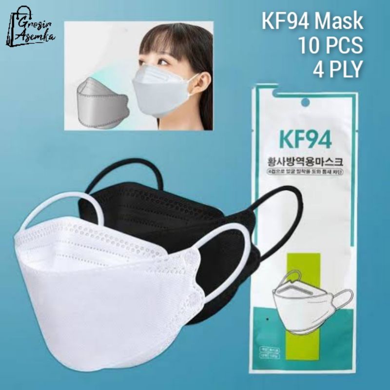 HITAM Kf94 Mask / KF94 Black / Mask KF94 KOREA 4 PLY Color PERPACK