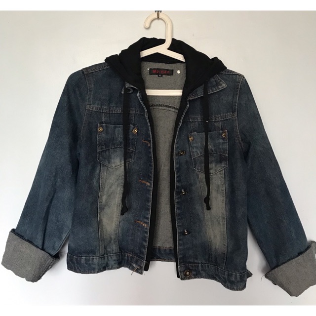 denim jacket and black hoodie