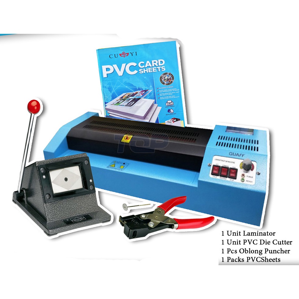 PVC ID Maker Package(Laminator,PVC Sheets,Die Cutter,Oblong Puncher