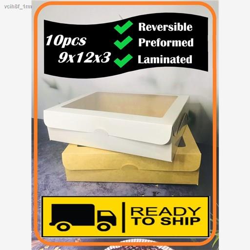 karton box10pcs 9x12x3 Cupcake Box No Holder With Window