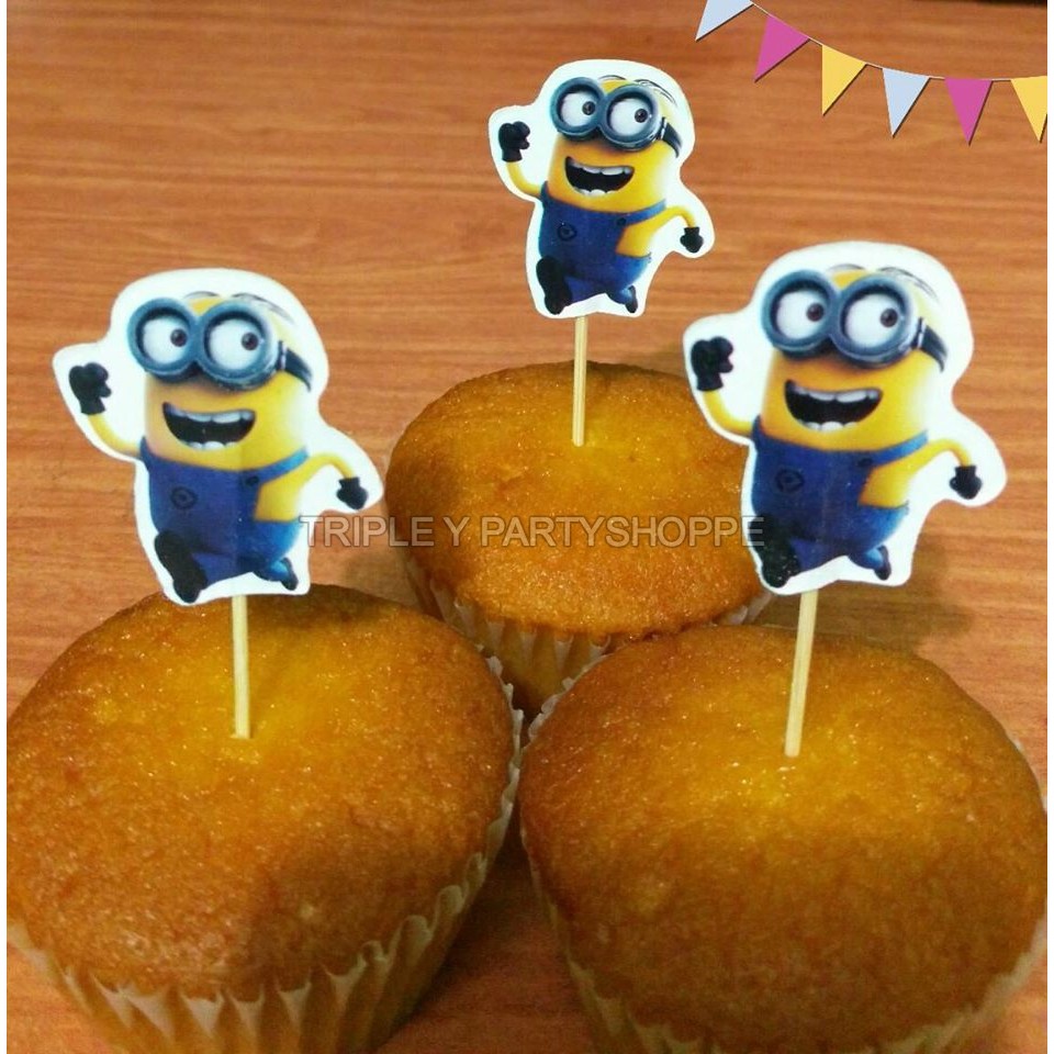 24pcs Minions Cupcake Toppers Food Picks Shopee Philippines