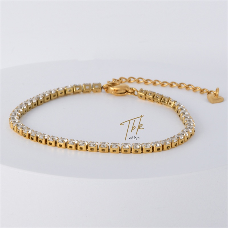 TBK 18K Gold Cubic Zirconia Adjustable Bracelet For Women Accessories ...