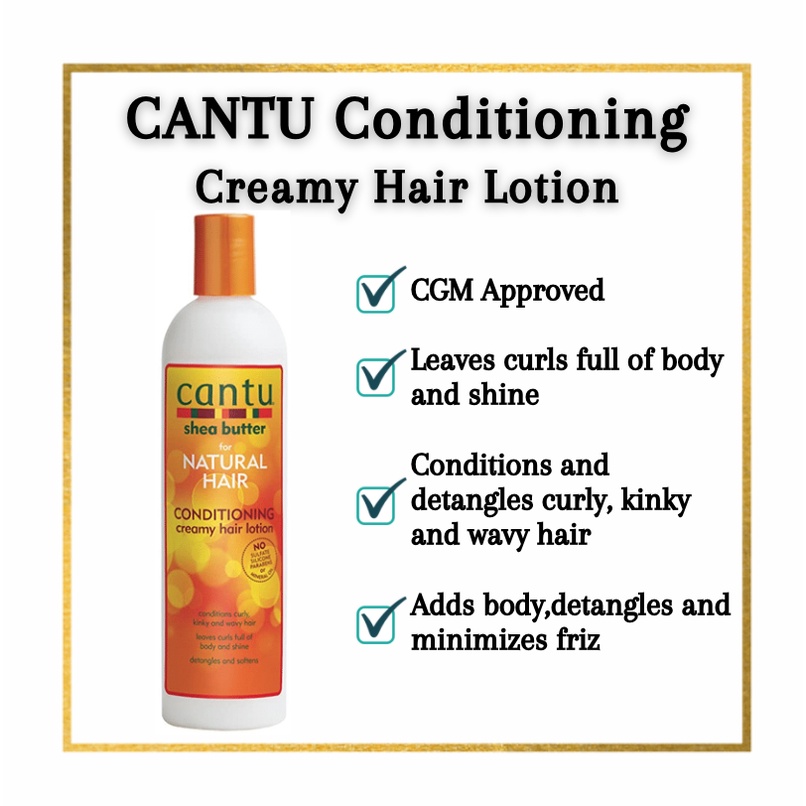 CANTU Shea Butter Conditioning Creamy Hair Lotion CGM Curly Girl ...