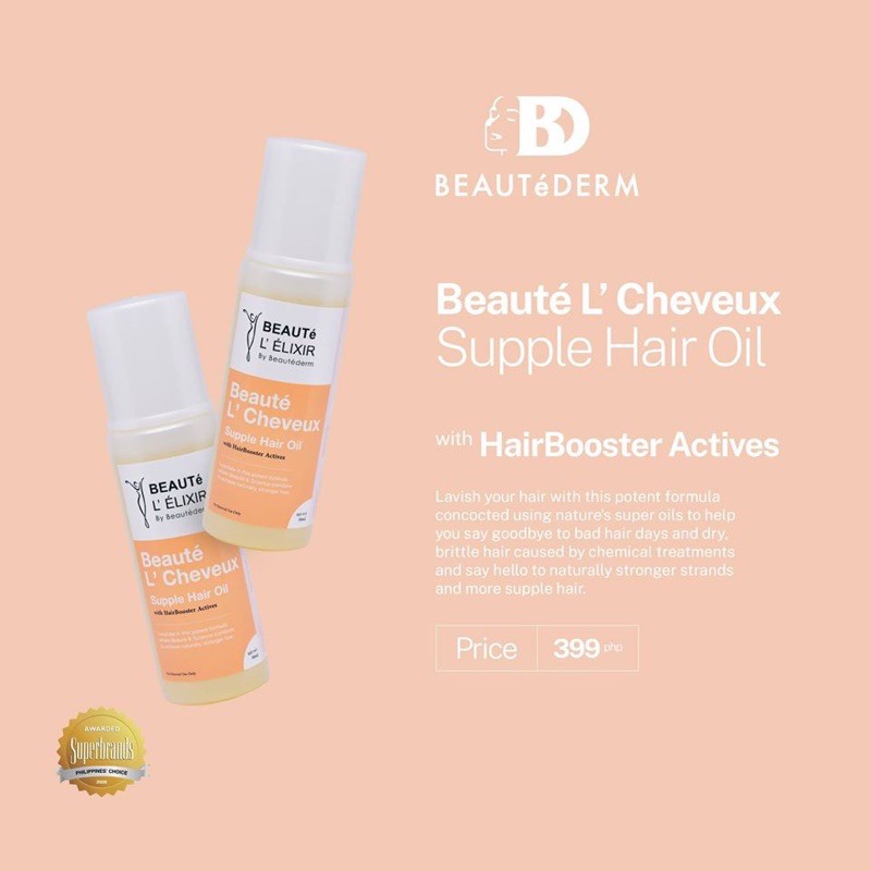 Beautederm Beaute L Cheveux Supple Hair Oil Shopee Philippines